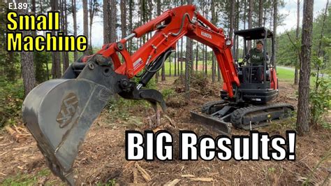 what can mini excavators do with stumps when clearing land|kubota mini excavator stump clearing.